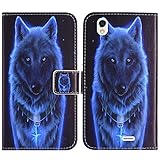 TienJueShi Wolf Book-Style Flip Leather Protector Case Cover Skin Etui Wallet For Stk Sync 5E 5 inch