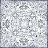 Floorpops 30.48cm x 30.48cm Hastings Peel & Stick Floor Tiles, Blue & Grey