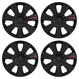 Set of 4 14" Wheel Trims For HYUNDAI I10 - Covers, Sleek Design, GTR Carbon Black Hub Caps, Alloy Look - x4
