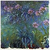 ArtPlaza Monet Claude-Jewelry lilies Decorative Panel, Wood, Multi-Colour, 50 x 1.8 x 50 cm