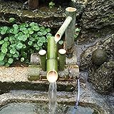 Bamboo Fountain Kit Solar Bamboo Fountain Japan Garden Waterfall Outdoor Water Fountain Spout, 100% Handmade,Length25cm