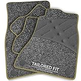 Car Mats FOR Alfa Romeo Spider Convertible 2006-2010 Anthracite Carpet & Beige Ribbed Trim & Grey Full Width Heel Pad [SAPP-1241]