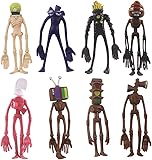 Siren Head Cake Topper, 8 PCS Siren Head Figures Set Horror Action Figures Model Doll Kids Birthday Cake Decoration Cartoons Cake Topper Party Decoration