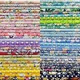 NewAmishQuilt 8" x 8" 25 PCS 100% Cotton Sateen Fabric Bundles for Quilting & Sewing, Multicolor Assorted Patchwork