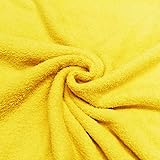 Cotton Terry Towelling 60" Fabric Plain Soft Double Sided Beach Bath Towel Fabric Sold per Half Metre and Metre (Half Metre 50 cm x 150cm, Yellow)