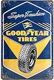 Nostalgic-Art Retro Tin Sign – Goodyear – Super Cushion – Gift idea for car and motor fans, Metal Plaque, Vintage design for decoration, 20 x 30 cm