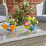 Garden Mile Set of 2 Novelty Gecko Planter Hand Painted Metal Hard Wearing Weather Proof Reptile Themed Planters Outdoor Garden Decor Flower Pots for Outdoor Decoration