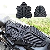 DALIUZEHUI Motorcycle Gel Seat Cushion for Triumph Street Triple 765 RS 2023, Motorcycle Cover Pressure Relief Breathable Seat Pad for Long Rides, front and rear seat cushions