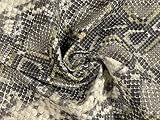 Faux Leather Snake Skin PU Fabric Material Grey 1MTR