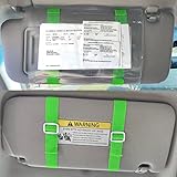 Stuart Promotional Products Car Registration and Insurance Holder Visor - Durable Elastic Band & Buckle Closure Conveniently Stores Documents - Essential Car Accessory (Neon Green/White), Made in USA