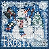 Mill Hill Buttons & Beads Counted Cross Stitch Kit 5"X5", Frosty Snowman Winter (14 Count)