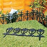 Victorian Style Black Fencing Garden Edging - Ornate Fence Border For Lawn / Flowerbed