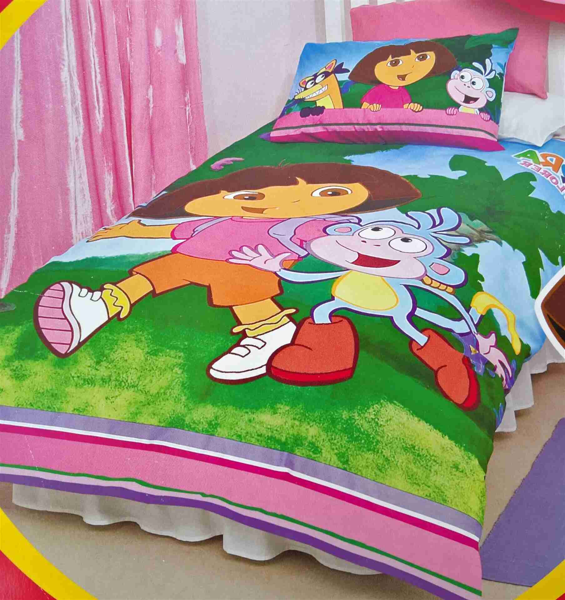 Popular dora bedding set twin Bedding Bedtime Single Us Twin Quilt Doona Duvet Cover Set Dora The Explorer Home Furniture Diy