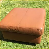 tan leather pouffe for sale