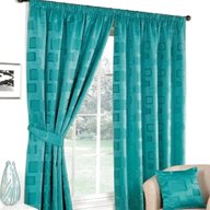 teal curtains 90 x 90 for sale