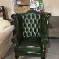 vintage green leather armchair for sale