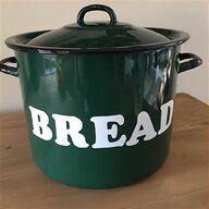 vintage enamel bread bin green for sale