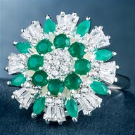 emerald diamond cluster ring for sale