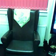 brown leather wing chair for sale