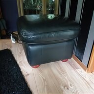 black leather pouffe for sale