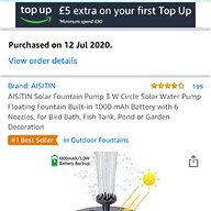 solar water feature for sale