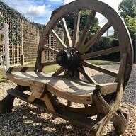wooden cart wheel bench for sale