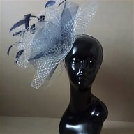 navy and silver fascinator for sale