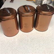 tea coffee sugar canisters orange for sale