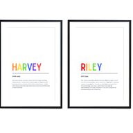 personalised name meaning frame for sale