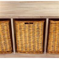 wicker basket storage bench for sale
