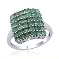 emerald diamond cluster ring for sale