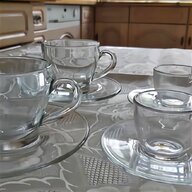 glass coffee cups saucers for sale