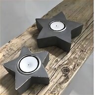 wooden grey candle holders for sale