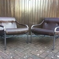 retro chrome and leather chairs for sale