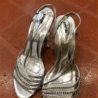 silver diamante sandals for sale