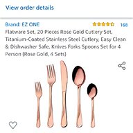 gold coloured cutlery for sale