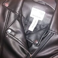 zara black leather jacket for sale