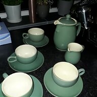 vintage enamel coffee pot green for sale