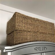 wicker basket storage bench for sale