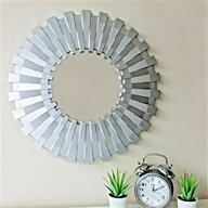 round wall mirror silver for sale