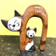 wooden cat ornament for sale