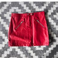 zara red leather skirt for sale