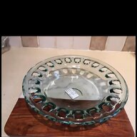 vintage green glass cake stand for sale