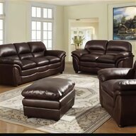 brown leather 3 piece suite for sale