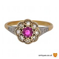 18ct gold ruby and diamond ring for sale