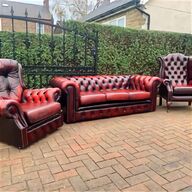 leather oxblood 3 seater sofa for sale