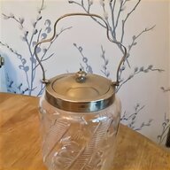 vintage glass biscuit barrel for sale