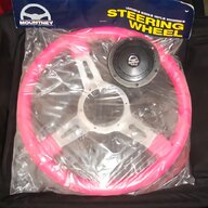 pink leather steering wheel cover for sale