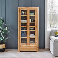 solid oak wall display cabinet for sale