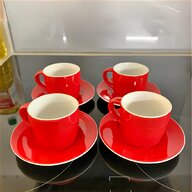red cups and saucers for sale
